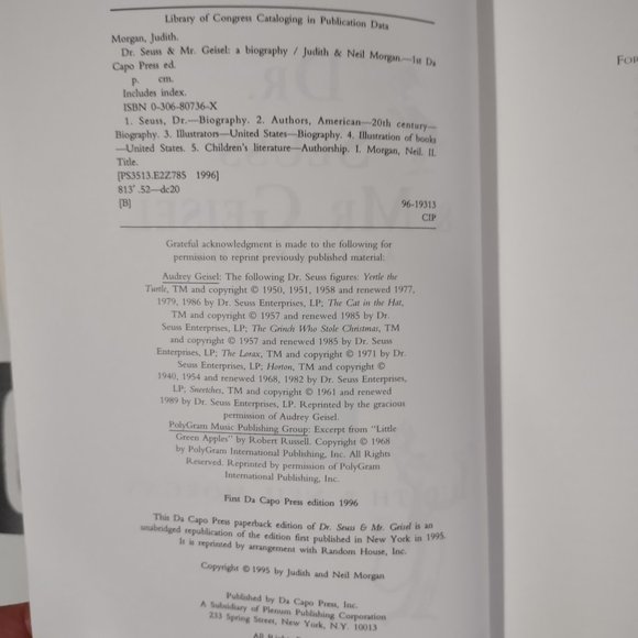 Dr. Seuss & Mr. Geisel: A Biography by Judith and Neil Morgan Paperback 1996 - Picture 4 of 5